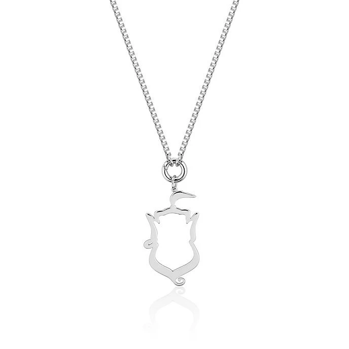 Disney Boutique // Couture Kingdom Collier Silhouette Du Génie Plaqué En Or Blanc, Aladdin 1 Disney Boutique // Couture Kingdom Collier Silhouette Du Génie Plaqué En Or Blanc, Aladdin
