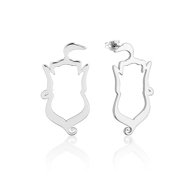 Disney Store // Couture Kingdom Boucles D'oreilles Silhouette Du Génie Plaquées En Or Blanc, Aladdin 1 Disney Store // Couture Kingdom Boucles D'oreilles Silhouette Du Génie Plaquées En Or Blanc, Aladdin
