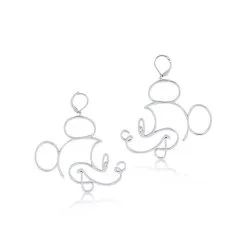 Disney Store Fr // Couture Kingdom Pendants D'oreilles Mickey Mouse Plaqués Or Blanc