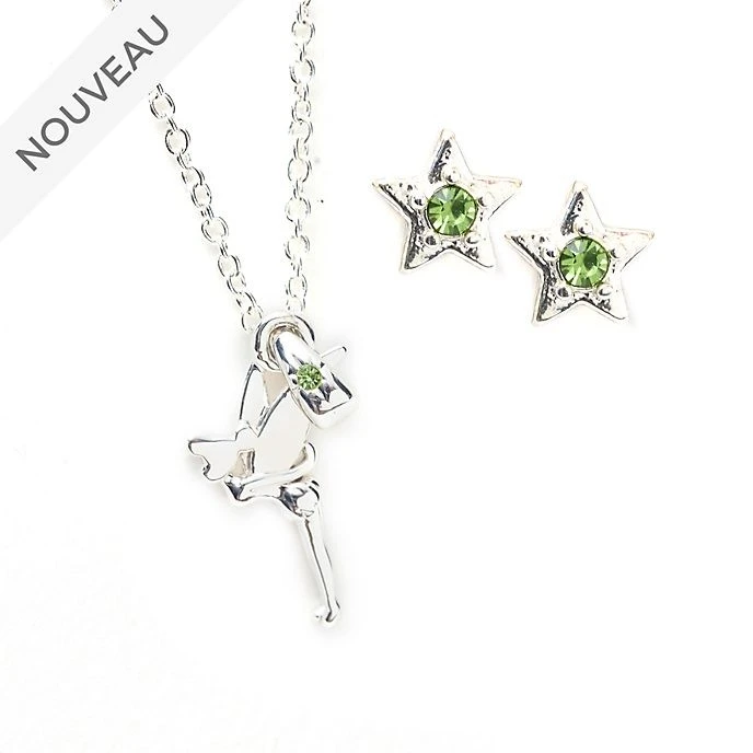 Magasin Disney // Disney Store Parure Collier Et Boucles D'oreilles Clochette Plaquée Argent 1 Magasin Disney // Disney Store Parure Collier Et Boucles D'oreilles Clochette Plaquée Argent