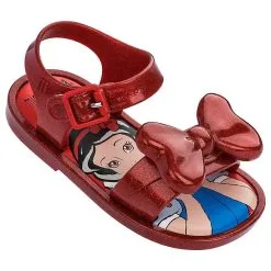 Magasin Disney // Melissa Sandales Blanche Neige à Paillettes Rubis Pour Bébé