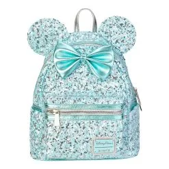 Promo Disney // Loungefly Mini Sac à Dos Minnie à Sequins Aqua Arendelle